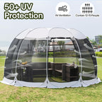 Alvantor Screen House Gazebo, 6-10-15 Person Pop Up Igloo Screened Canopy Tent with Mosquito Netting Sides, Instant UV Resistant Sun Shelter for Garden, Patio, Backyard