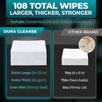 Body Wipes for Men (2pk) - 100 XL No Rinse Shower Sheets + 8 Travel Bath Wipes - 9"x12" After Gym Adult Washcloths - Mens Deodorant, Face Towels, Hunting & Camping Essentials, Survival Gear & Supplies