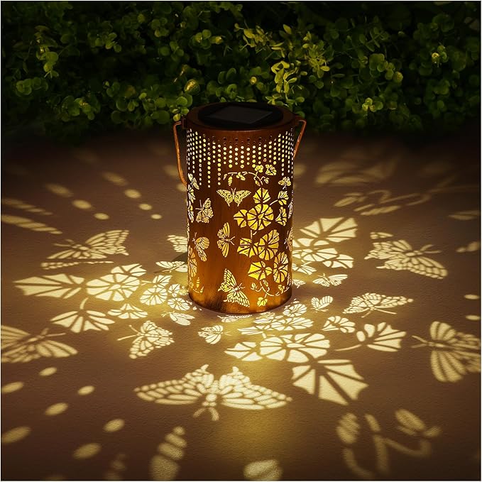 2Pack Butterfly Solar Light, Birthday Gift for Women, Men, Mother's Day, Thanksgiving, Christmas, New Year Gift. Outdoor Waterproof Lights Hanging Patio Garden Decoration, Outdoor Backyard