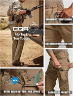 CQR Men's Tactical Pants, Water Resistant Ripstop Cargo Pants, Lightweight EDC Work Hiking Pants, Outdoor Apparel
