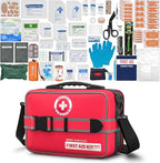 Upgrade Comprehensive Premium First Aid Kit, Labeled Compartments Trauma Kits with Shoulder Strap, Large Emergencies Medical Kits for Home, Truck, Camping, Sports, Outdoor Emergencies -401 Piece Set