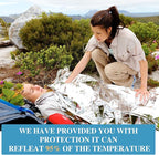 Macarrie Emergency Blanket Bulk Survival Thermal Silver Foil Reflective Blankets Pack for Cold Outdoors Camping Hiking First Aid Shelter Space Emergency Supplies Set