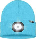 ATNKE LED Lighted Beanie Hat,USB Rechargeable 4 LED Running Headlamp Bright Cap with The Light Gifts for Men and Women