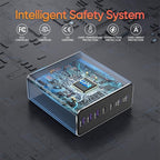 Aluminum Alloy USB C Charger GaN Charger Fast USB C Charging Station 7 Ports 65W Laptop for MacBook Pro/Air/iPad Pro/iPhone (Orange-4C3A)