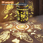 Upgraded Butterfly Solar Lights for Outside Garden Decor, Hanging Solar Lanterns Outdoor Waterproof Metal Butterfly Decorations for Patio, Yard, Pathway, Porch, Birthday Gifts for Women