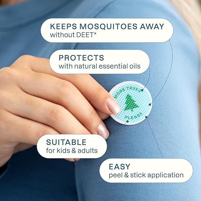 Cliganic Mosquito Repellent Stickers (180 Pack) - Camping Patches for Kids & Adults, Natural DEET-Free, Essential Oil Infused