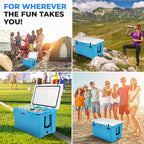 SereneLife Ultra-Tough 25-75 Quart Rotomolded Cooler Box, Holds Upto 64 Cans, Keeps Ice Up to 5 Days, Heavy-Duty Insulated Portable Ice Chest Box, Ideal for Camping, Beach, Picnics, Tailgating, etc