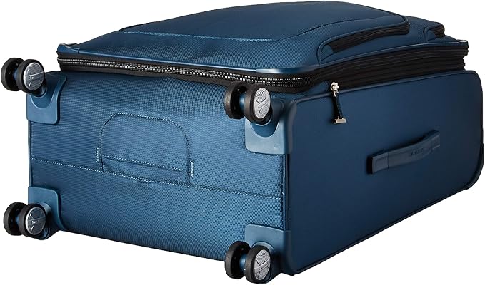 Samsonite Solyte DLX Softside Expandable Luggage with Spinner Wheels, Mediterranean Blue, Checked-Medium 25-Inch