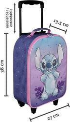 Undercover – Children's trolley – Spacious main compartment – Ideal travel companion – adjustable and lockable telescopic handle, Stitch, ca. 43 x 28,5 x 16 cm, Children's trolley with 2 wheels