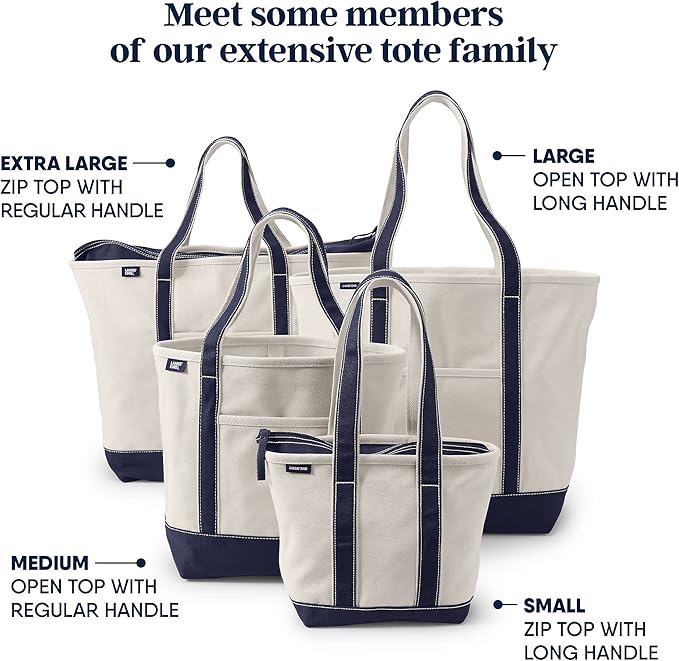 Lands' End Open Top Canvas Tote Bag