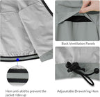 baleaf Men's Rain Jacket Waterproof Windbreaker Raincoat Running Cycling Hiking Gear Hood Lightweight Reflective Packable