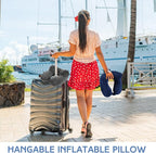 Sintuff 6 Pcs Inflatable Travel Pillow for Airplanes with Compact Bag and Blindfold Soft Velvet Inflatable Neck Pillows for Traveling, Airplane, Train, Car, Office (6 Colors)