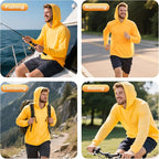 ProtectX High Visibility Sun Protection Lightweight Long Sleeve Hoodie, UPF 50+ Quick-Dry, SPF UV Shirt, Active Wear