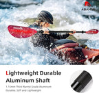 Abahub Kayak Paddle, 90.5 Inches Kayaking Oars for Boating, Canoeing with Free Paddle Leash, Aluminum Alloy Shaft Black/Blue/Green/Orange/Yellow Plastic Blades