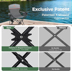 ALPHA CAMP Camping Chair 2 Pack Portable Chair with 3-Can Cooler Folding Chair with Side Pocket and Cup Holder, Collapsible for Camping, Tailgates, Beach, Fishing and Sports,2PC