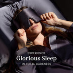 DROWSY Silk Sleep Mask. Face-Hugging, Padded Silk Cocoon for Luxury Sleep in Total Darkness. (Moonlight Shadow)