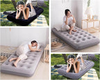 Twin Size Single Camping Air Mattress Bed with Air Pump,Inflatable Travel Air Mattress,Thickened Portable Blow Up Sleeping Bed Pad for Truck Tent Camping/Home/Hiking(Black)