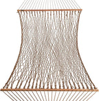 Hatteras Hammocks Deluxe Antique Brown DuraCord Rope Hammock – 13 ft. x 60 in., 2-Person, 450 lb Capacity, Cumaru Spreader Bar, Zinc-Plated Hardware – Handcrafted in The USA