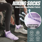ANTSANG 6 Pairs Merino Wool Ankle Hiking Running Socks Compression Thick Cushion Breathable No Show Socks for Men Women
