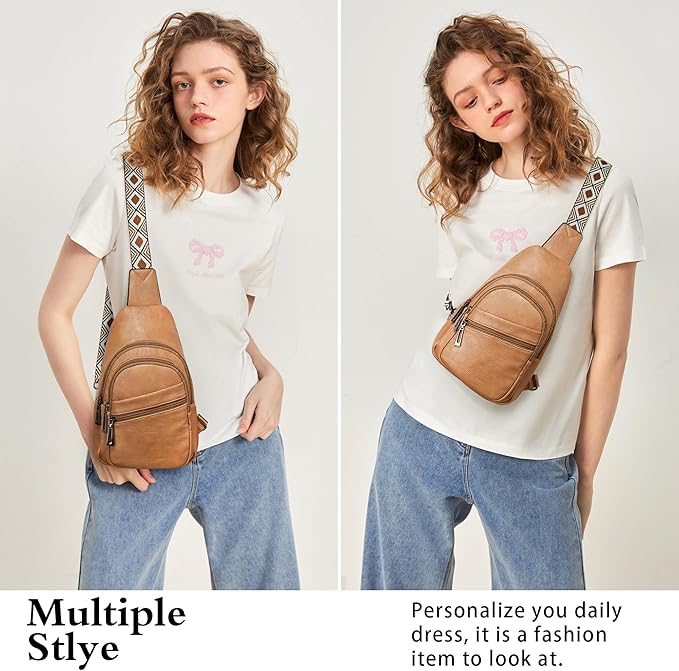 Sling Bag Crossbody Bags for Women Small Cross Body Bag Fanny Packs Chest Sling Purse for Daily Travel Leisure Sport