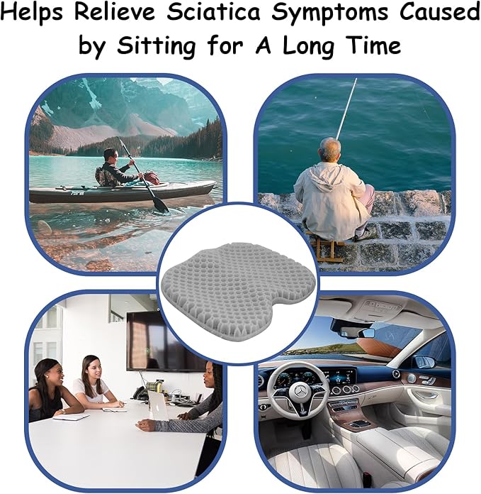 NEW-Vi Anti-Slip Kayak Seat Cushion - Waterproof Thicken Gel Boat Kayak Canoe Rowing Stadium Pad for Sit in Kayak Chair Kayak Accessories Equipment Gear for Fishing Kayak