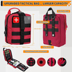 Survival Kit, Gifts for Men Women Teen Boys, 252 pcs Survival Gear and Equipment Mini First Aid Kit for Car Home, Emergency Kit with Molle System for Earthquake, Outdoor Adventure, Car Travel