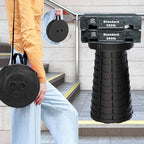 ALEVMOOM Upgraded Nylon Collapsible Stool with 500lbs Max Weight Portable Retractable Folding Telescoping Stools for Adults Chair for Outdoor Camping Fishing Hiking BBQ(Nylon Black)