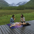 zzlamb Camping Blanket, Outdoor Lightweight Travel Blanket Puffy Portable Down Alternative, Windproof Warm Cloak with Snaps, Cozy Quilt Backpacking Picnic RV Plane Car Hammock Beach Climbing