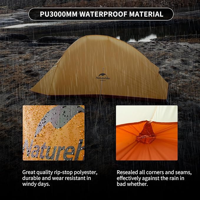 Naturehike Cloud-Up 2 Person Tent Lightweight Backpacking Tent with Footprint - Free Standing Ultralight Camping Hiking Backpack Tents Two Person Tent
