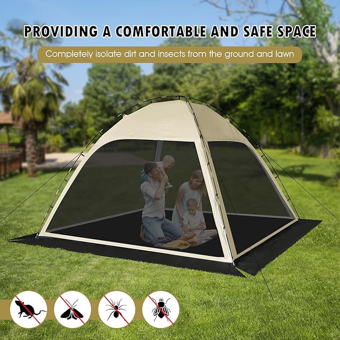 Screen Tent with Removable Floor, Siebwin Large 10'x10' Gazebos with Mosquito Netting and Removable Floor Sunproof Outdoor Canopy Tent for Backyard Party Outside Activities 1-Person Setup