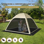 Screen Tent with Removable Floor, Siebwin Large 10'x10' Gazebos with Mosquito Netting and Removable Floor Sunproof Outdoor Canopy Tent for Backyard Party Outside Activities 1-Person Setup