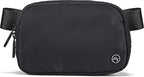 Pander Two Way Zipper Fanny Pack Nylon Everywhere Belt Bag for Women, Water Repellent Waist Packs, Crossbody Bags with Adjustable Strap (Black).