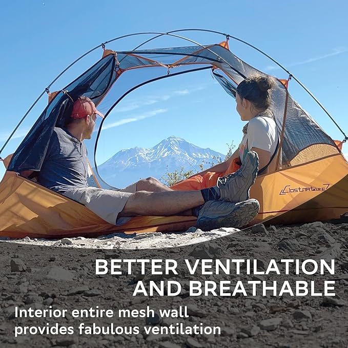 Clostnature Crux Lightweight Tent for Backpacking - 1/2/3/4 Person Ultralight Backpacking Tent, Waterproof Easy Setup Camping Tent, Hiking Tent for Outdoor, Hiking and Mountaineering