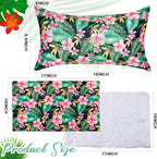 4 Pcs Inflatable Beach Pillow Portable Blow up Travel Camping Pillows with Covers for Hawaii Summer Pool Travel Vacations(Tropical Leaves)