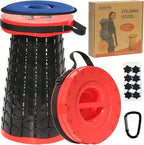 ALEVMOOM Higher 19.7" D 11.8" XXL Collapsible Stool with Cushion, Portable Telescoping More Sturdy Load Capacity 1000Lbs,Retractable Adjustable Camping Folding Stool for Outdoor Hiking BBQ