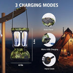 Raynic 6000 LED Camping Lantern, 650LM Hand Crank Solar Battery Powered Rechargeable Lantern, Emergency Lights for Home Power Failure, Hurricane, USB Cable Included