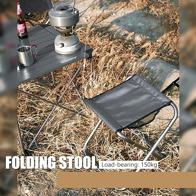 Camping Stool, Portable Folding Stool XXL Size Camping Stool for Adults Supports up to 240 lbs
