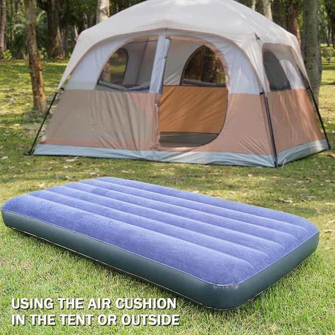 KAMPKEEPER Camping Cot,Camping Cots for Adults,Folding Camping Cot with Inflatable Air Mattress and Carry Bag,for Outdoor Travel Camp Beach Vacation (not Included The Airpump)