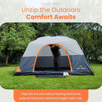 ArkTrek 6 Person Tents for Camping-Robust Family Camping Tent Cabin w Ground Sheet, Rainfly Cover, Powerport-Comfy Large Quick, Waterproof Pop up Camping Tent for Picnics Fishing Hiking