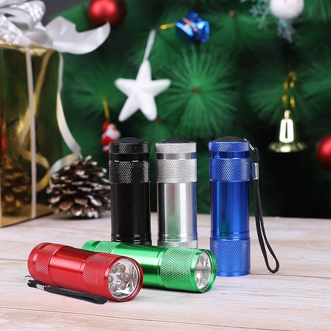 FASTPRO 30-Pack Flashlights Set, Aluminum 6-LED Flashlights Include AAA Batteries & Lanyard, for Party Favors, Camping, Hurricane Supplies