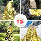 Emergency Blankets Mylar Thermal Blanket (10 Pack-Gold&Silver) 84"x52" Space Blankets Survival for First Aid,Camping,Car Emergency Kit,Outdoor Camping,Hiking,First Aid,Marathon