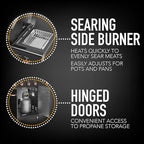 Kenmore 4-Burner BBQ Gas Grill with Searing Side Burner, Propane Grill, 52,000 BTUs, Warming Rack, Electronic Ignition & Cast Iron Cooking Grates, Black/Copper