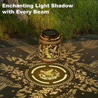 Solar Lanterns Outdoor Waterproof Hummingbird and Iris Garden Decor Gifts for Women Hanging Solar Lights with Metal Design Warm Light for Patio Yard Porch
