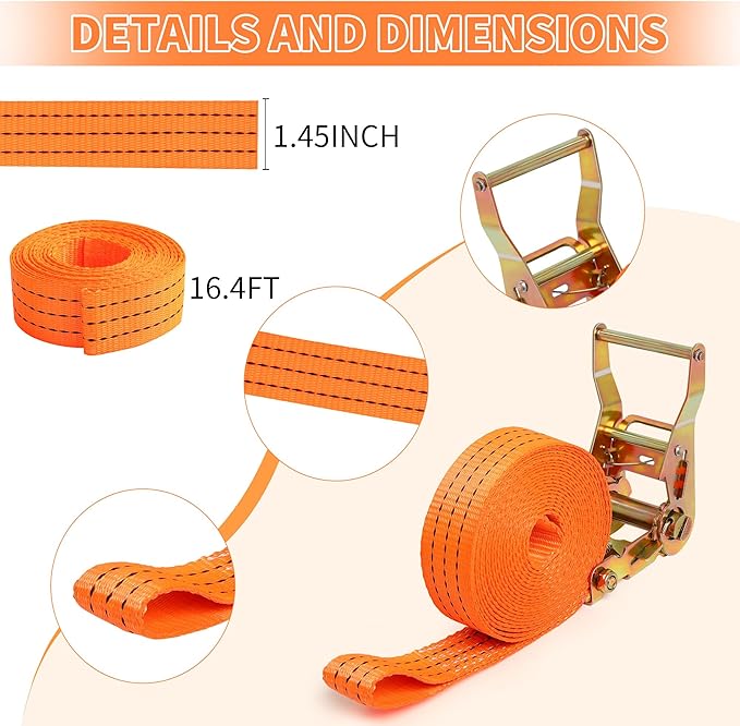 Camping Hammock for Outside with Insect-Proof Net (Orange, Straps * 3)