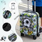 Rosamo Kid’s Luggage Set 6 Piece Suitcase Set 16" Hardside Luggage with Spinner Wheels Girls Boys Carry on Luggage Travel Rolling Luggage Airline Approved (Soccer)