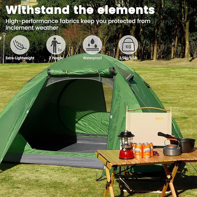 Camping Tent Portable Waterproof Instant Camping Tent with 1-Minute Setup Lightweight Tent for Camping Beach Outdoor Travel Backyard