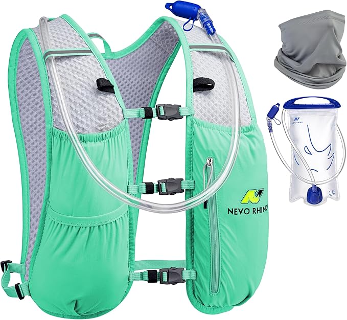 N NEVO RHINO Running Hydration Vest for Women 1.5L Water Bladder Backpack 5L Small -Lightweight Breathable Hydration Vest for Hiking Trail Running Cycling Marathon for Women