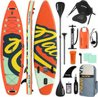 NACATIN Inflatable Stand Up Paddle Board with Kayak Seat,10'6"Upgrade Version Blow Up Paddle Boards for Adults with Premium SUP Accessories&Backpack,Adjustable Paddle,Camera Mount,Fins,Hand Pump