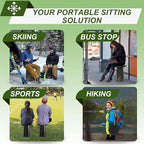 ALEVMOOM 2025 Upgraded XXL Collapsilbe Stool with Cushion,More Sturdy and Height 19.7“,D11.8”,Portable and Lightweight Adjustable Telescoping Stool for Camping Hiking BBQ Max Loading 1000Ibs