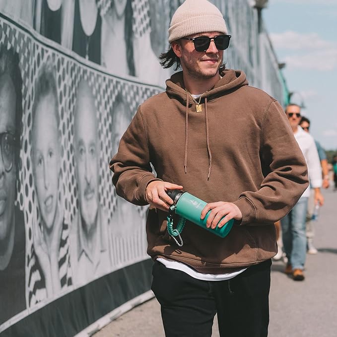 Farsea Insulated Water Bottle With Paracord Handle, Protective Silicone Boot and 2 Lids (Straw Lid & Spout Lid), Stainless Steel Water Bottle Wide Mouth, Double Wall Sweat-Proof BPA-Free, 32 oz